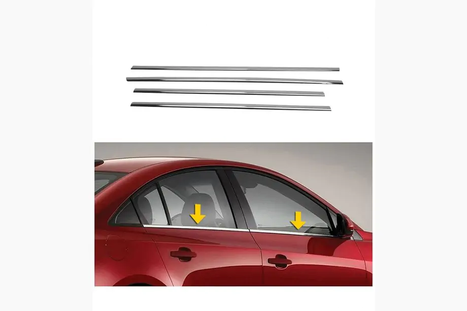 Skoda Superb 2001–2009 Okenske obrobe (4 kosi, nerjavno jeklo) Image