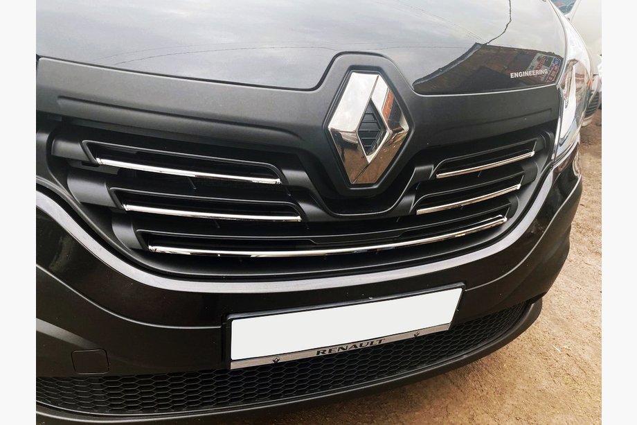 Renault Trafic 2015– Okrasne letvice za masko 2015-2019 (5 kos, nerjaveče jeklo) OmsaLine - italijansko nerjavno jeklo Image