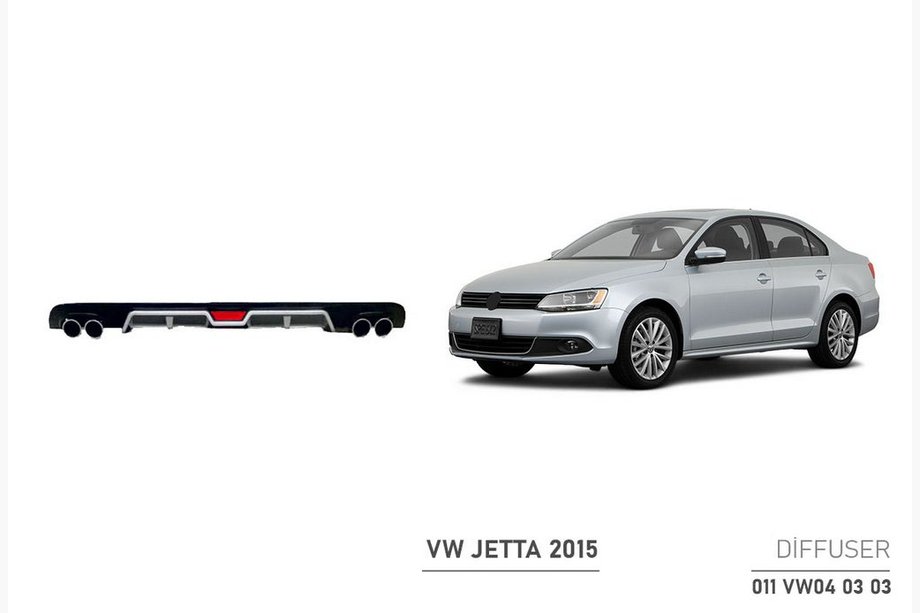 Volkswagen Jetta 2011–2018 Nastavek zadnjega difuzorja (2014+, ABS, Črna) Image
