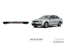 Volkswagen Jetta 2011–2018 Nastavek zadnjega difuzorja (2014+, ABS, Črna) fotografija 1
