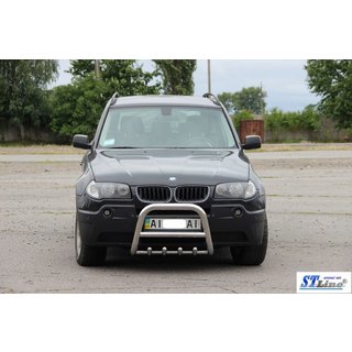 Sprednji zaščitni lok (nerjavno jeklo) BMW X3 E83 2003–2010 fotografija 3