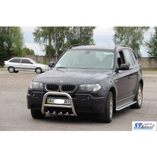 Sprednji zaščitni lok (nerjavno jeklo) BMW X3 E83 2003–2010 fotografija 2