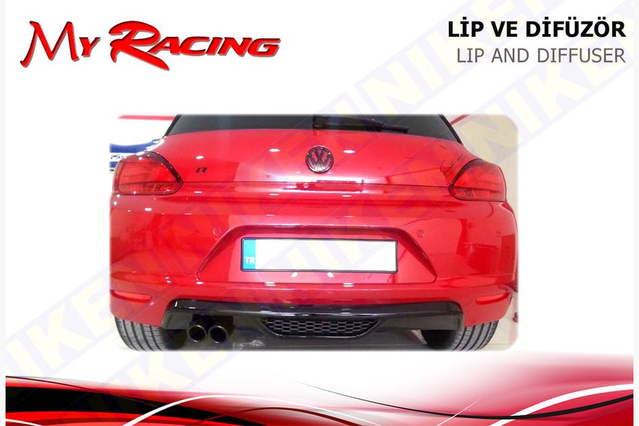 Volkswagen Scirocco 2008–2017 Prekrivni pokrov zadnjega difuzorja (ABS, črn) Image