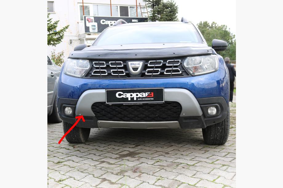 Renault Duster 2018–2024 Zgornji lip spojler sprednjega odbijača (ABS, siv) Image