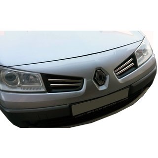 Okrasne letvice za masko (model 2006↗, 4 kos, nerjavno jeklo) Renault Megane II 2004–2009 fotografija 1