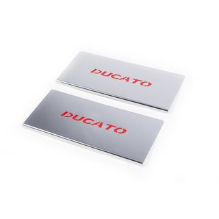 Notranje obloge pragov rdeče (2 kosa, nerjaveče jeklo) Fiat Ducato 2006–2025 fotografija 1