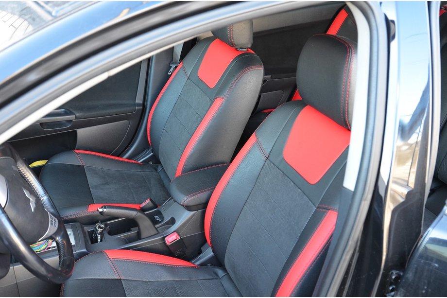 Mitsubishi Lancer X 2008– Prevleke za avtosedeže SoyuzAuto Leather-style Image