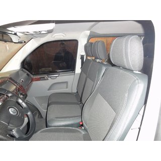 Avtomobilske prevleke za sedeže (eko usnje in tkanina, Premium) Volkswagen T5 Caravelle 2004–2010 fotografija 2