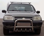 Chevrolet Niva 1998–2020 Prednji zaščitni lok QT006 (nerjaveče jeklo) fotografija 2