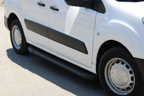 Peugeot Partner Tepee 2008–2018 Bočne stopnice Allmond Black (2 kos, aluminij) fotografija 1