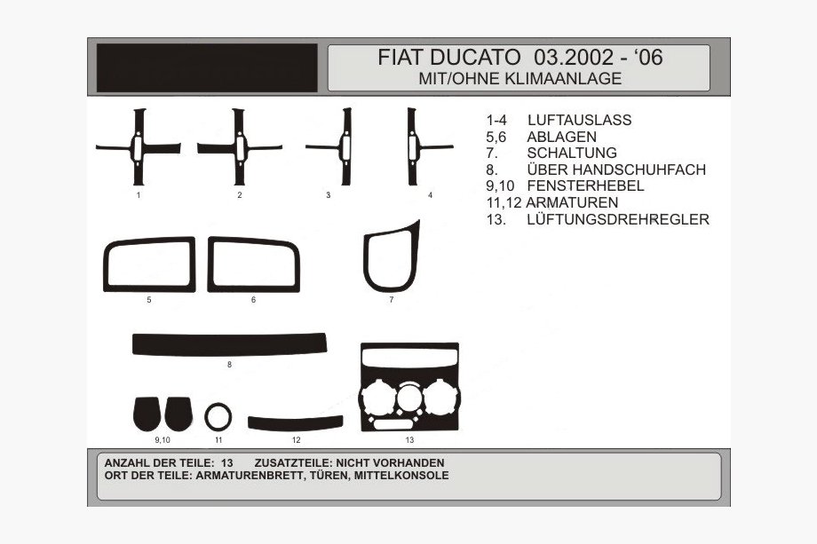 Fiat Ducato 1995–2006 Obloge armaturne plošče (model 2002-2006) Image