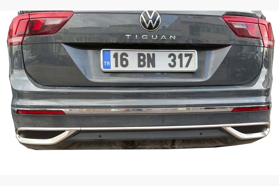 Volkswagen Tiguan 2016–2023 Obloge – imitacija izpušnih zaključkov 2020+ (3 kos, nerjavno jeklo) OmsaLine - italijansko nerjavno jeklo Fotografija 2