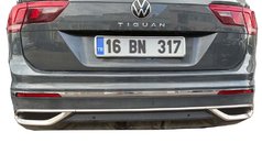 Volkswagen Tiguan 2016–2023 Obloge – imitacija izpušnih zaključkov 2020+ (3 kos, nerjavno jeklo) Carmos - turško nerjaveče jeklo fotografija 2