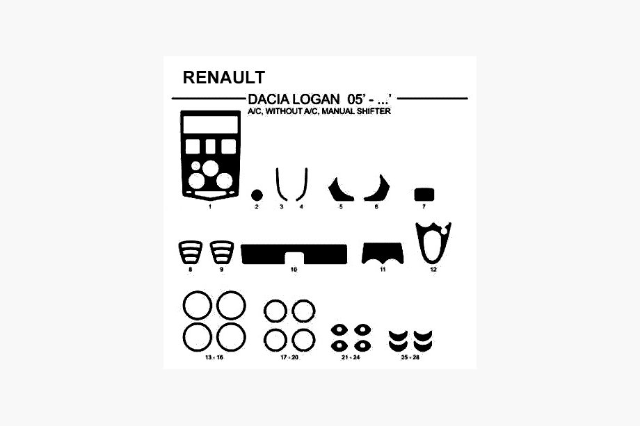 Renault Logan I 2005–2008 Notranje obloge armaturne plošče (Hartman, Nemčija) Image