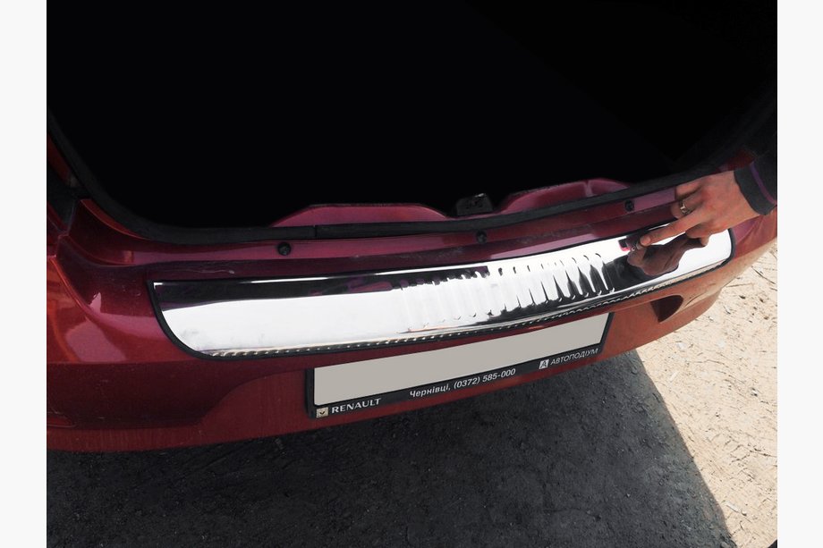 Renault Logan I 2008–2013 Zaščitna letev zadnjega odbijača Carmos (nerjavno jeklo) Image