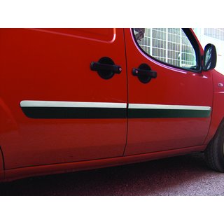 Ozki vratni moldingi (4 kosi, nerjaveče jeklo) Fiat Doblo I 2005–2010 fotografija 3