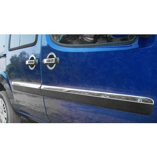 Ozki vratni moldingi (4 kosi, nerjaveče jeklo) Fiat Doblo I 2005–2010 fotografija 1