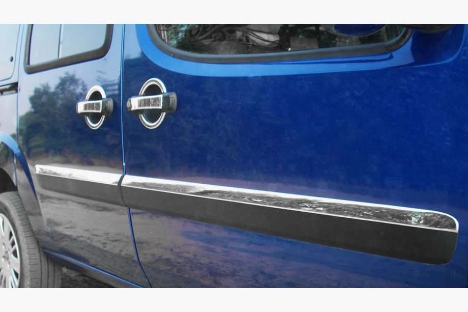 Fiat Doblo I 2005–2010 Ozki vratni moldingi (4 kosi, nerjaveče jeklo) OmsaLine - italijansko nerjavno jeklo Image