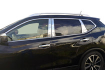 Nissan X-trail T32/Rogue 2014–2021 Kromirani pokrovi stebričkov (nerjavno jeklo) fotografija 1
