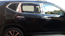 Nissan X-trail T32/Rogue 2014–2021 Kromirani pokrovi stebričkov (nerjavno jeklo) fotografija 2