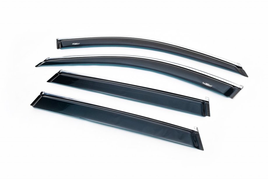 BMW X1 F48 2015–2022 Vetrni deflektorji oken s kromirano letvijo (4 kosi, HIC) Image