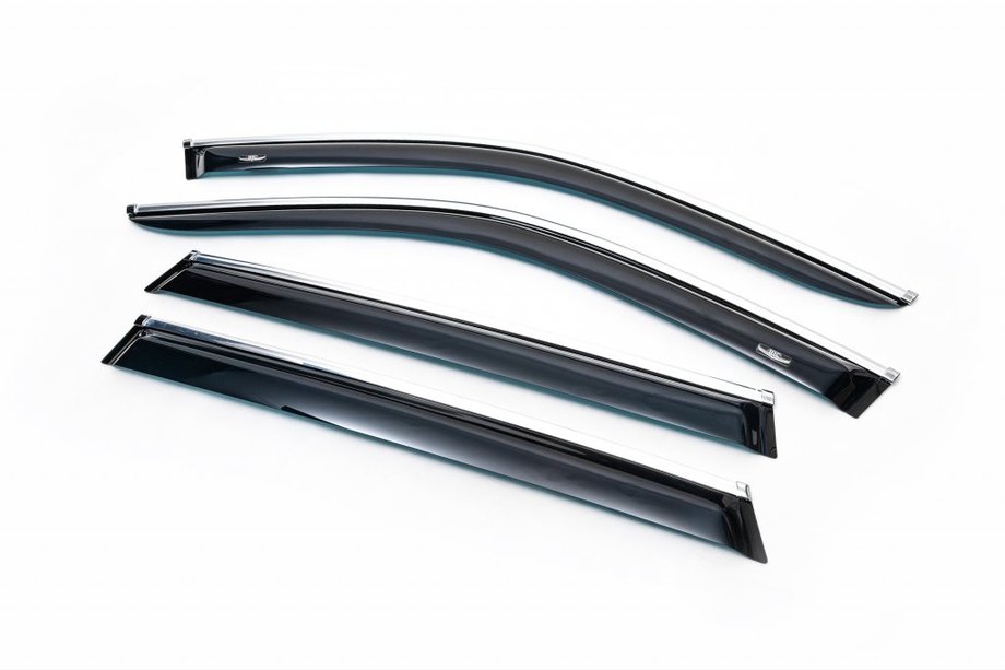 Lexus GS 2005–2011 Vetrni deflektorji oken s kromirano letvijo (4 kosi, HIC) Image