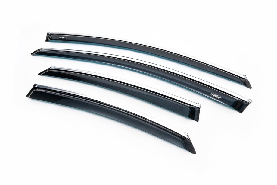 Ford Mondeo 2008–2014 Vetrni deflektorji oken s kromiranim robom SD (4 kosi, HIC) Image