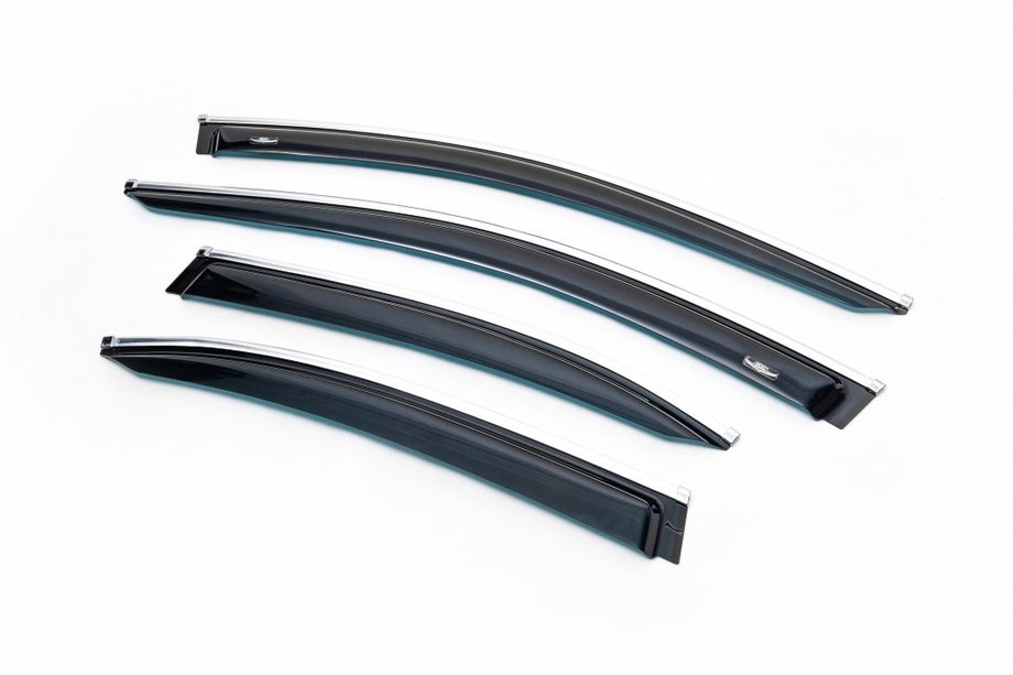 Mercedes C-class W205 2014–2021 Vetrni deflektorji oken s kromiranim robom SD (4 kosi, HIC) Image