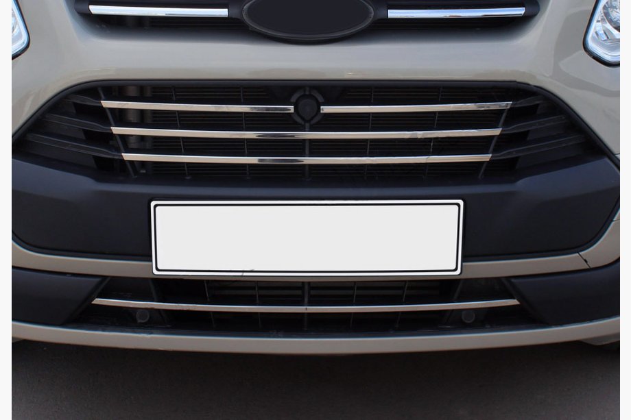 Ford Custom 2013–2022 Okrasne letvice za masko hladilnika 2013-2018 (5 kosov, nerjaveče jeklo) Carmos - turško nerjaveče jeklo Image