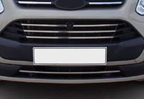 Ford Custom 2013–2022 Okrasne letvice za masko hladilnika 2013-2018 (5 kosov, nerjaveče jeklo) Carmos - turško nerjaveče jeklo fotografija 1