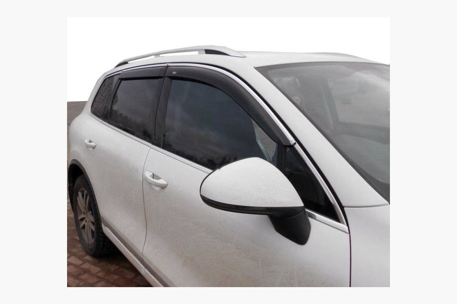 Volkswagen Tiguan 2007–2016 Vetrni deflektorji oken s kromiranim okrasnim trakom (4 kos, Niken) Image
