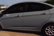 Hyundai Accent 2011–2017 Kromirane obloge kljuk vrat (4 kosi, nerjavno jeklo) OmsaLine - italijansko nerjavno jeklo fotografija 1