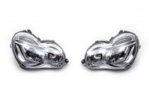Mercedes razred C W203 2000–2007 Sprednji žarometi z LED pozicijskimi lučmi (2 kosa) Temni fotografija 1