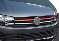 Volkswagen T6 2015–2024 Obrobe za zgornjo masko 2015-2019 (2 kos, rdeče) fotografija 1