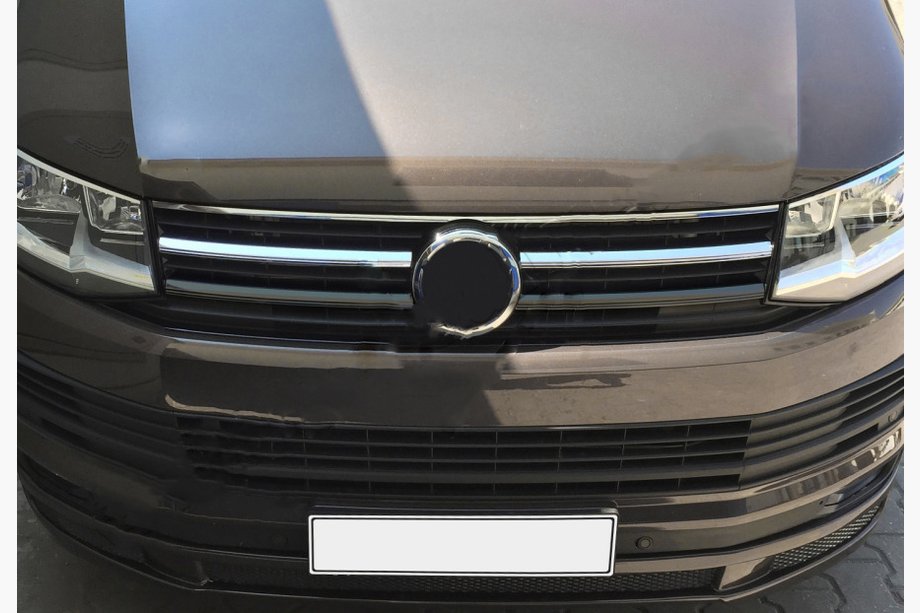 Volkswagen T6 2015–2024 Okrasne letve za zgornjo masko 2015-2019 (2 kos, nerjavno jeklo) Carmos - turško nerjaveče jeklo Image