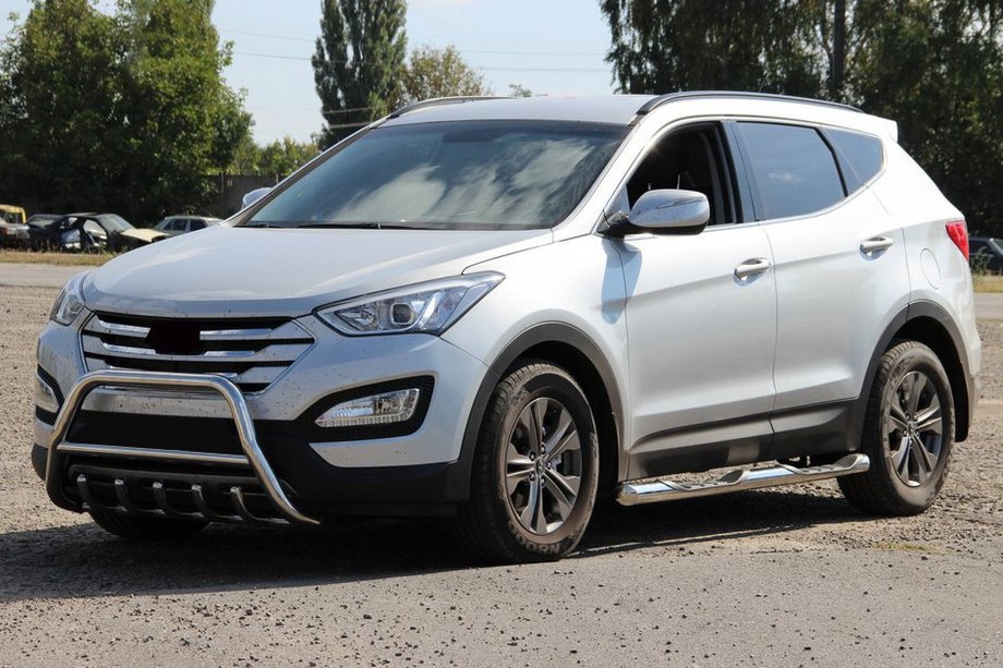 Hyundai Santa Fe 3 2012–2018 Sprednji zaščitni lok WT003 (nerjaveče jeklo) Image