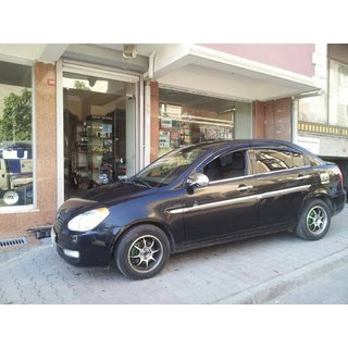 Okrasna letev vrat (4 kosi, nerjaveče jeklo) Hyundai Accent 2006–2010 fotografija 3