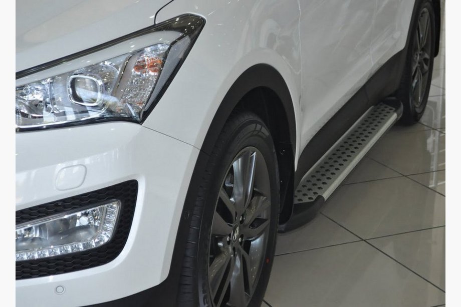 Hyundai Santa Fe 3 2012–2018 Stranske stopnice Allmond Grey (2 kosa, aluminij) Image