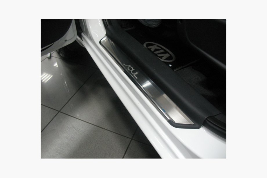 Kia Soul I 2008–2013 NataNika Premium obloge pragov (4 kosi, nerjaveče jeklo) Image
