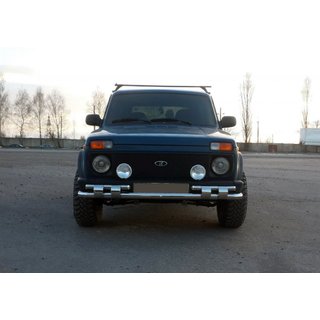 Sprednji zaščitni lok ST015 (nerjaveče jeklo) Lada Niva in Urban 1977– fotografija 1