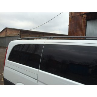 Črni strešni relingi CAN Originalni dizajn (kovinske noge) Mercedes Viano 2004–2014 fotografija 3