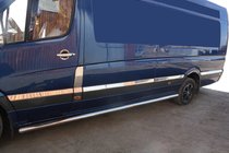 Mercedes Sprinter W906 2006–2018 Letvice na vratih (nerjavno jeklo) Dolga medosna razdalja. OmsaLine – italijansko nerjaveče jeklo fotografija 1