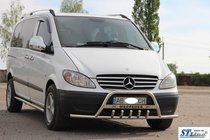 Mercedes Viano 2004–2014 Kenguru zaščitni lok WT004-Plus z bočnimi podaljški (nerj.) fotografija 2