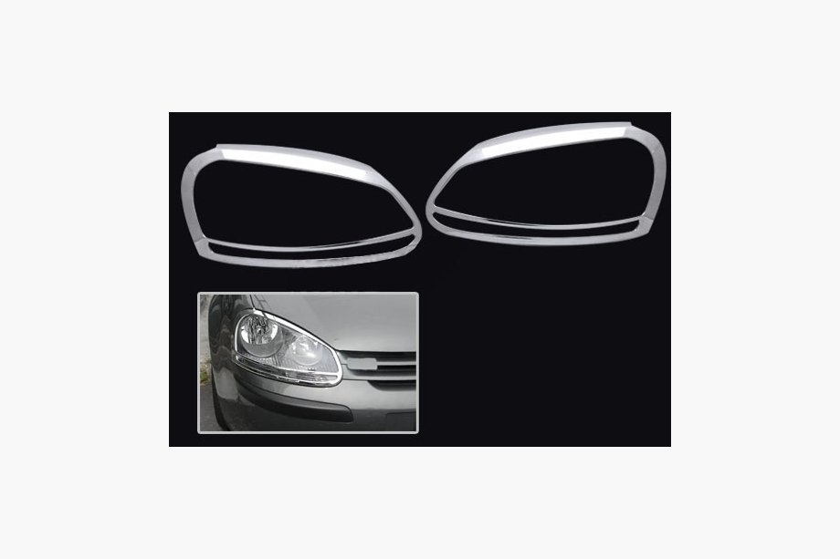 Volkswagen Golf 5 2003–2009 Kromirane obrobe žarometov (2 kosa, plastika) Image