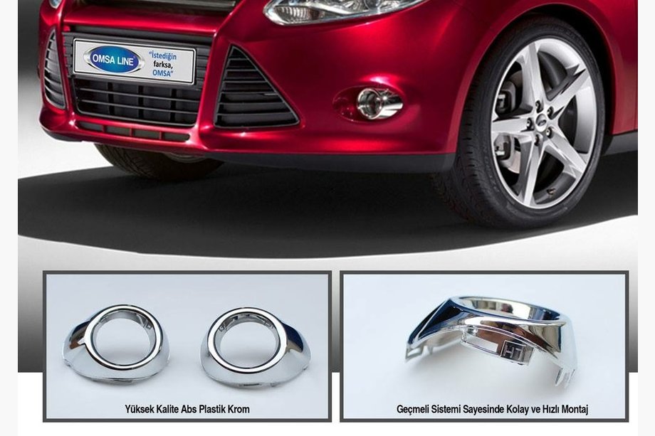 Ford Focus III 2011–2017 Kromirani pokrovi meglenk (2 kosa, plastika) Image