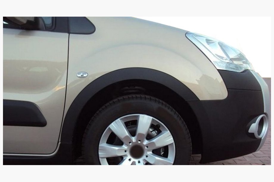 Peugeot Partner Tepee 2008–2018 Obrobe kolotekov (4 kosi, črne) XTR, 2 bočna vrata, kovina Fotografija 8