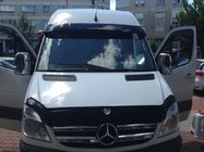Mercedes Sprinter W906 2006–2018 Vizir za vetrobransko steklo na okvirju V1 (črni visok sijaj, 5 mm) fotografija 4