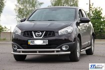 Nissan Qashqai 2010–2014 Sprednja dvojna zaščitna cev ST016 (nerjavno jeklo) 60/42 mm fotografija 2