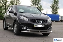Nissan Qashqai 2010–2014 Sprednja dvojna zaščitna cev ST016 (nerjavno jeklo) 60/42 mm fotografija 3