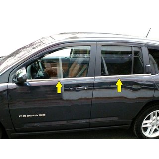 Spodnja obroba oken (nerjavno jeklo) Jeep Compass 2006–2016 fotografija 1